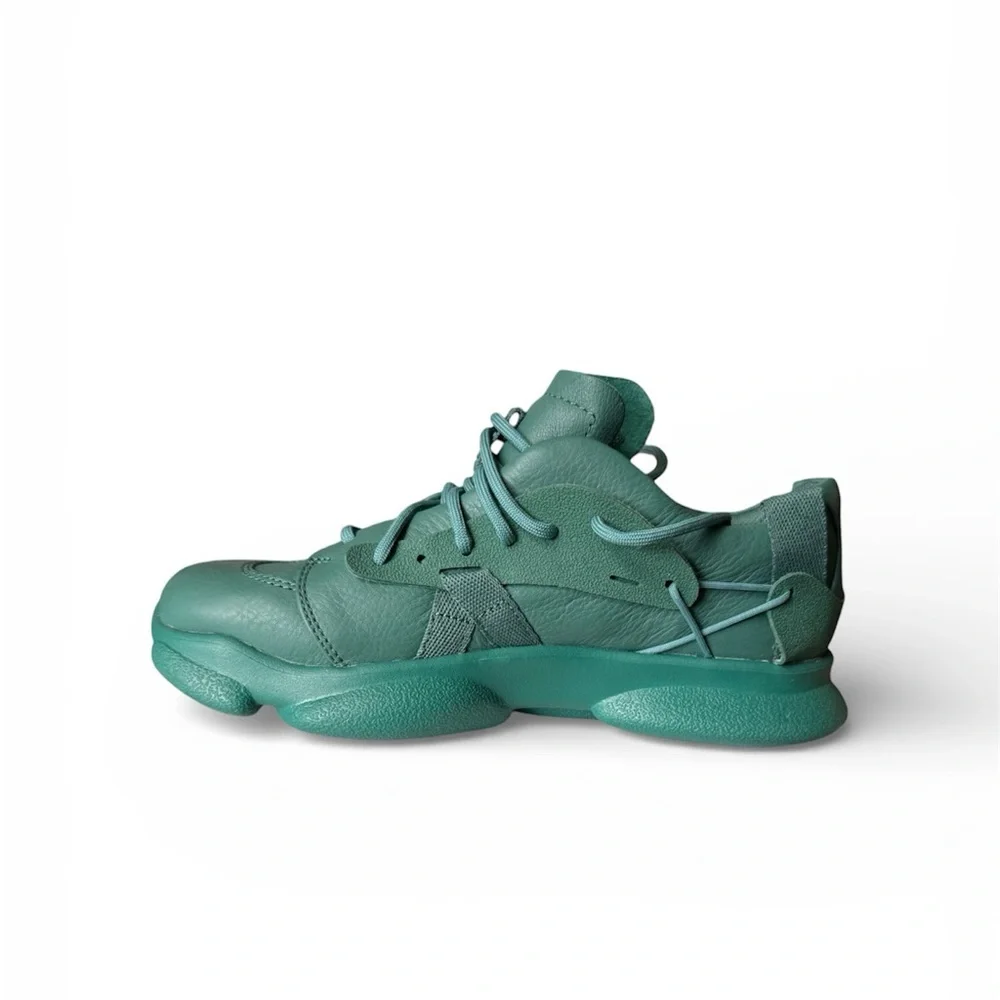 Camper Karst Green Teal Leather Sneakers Chunky Organic Sole Deadstock NWOT